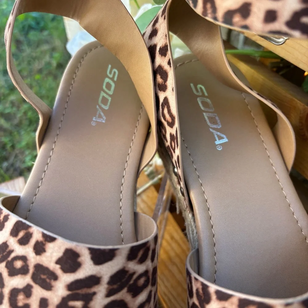 Soda Leopard Print‎ Espadrille Sandals